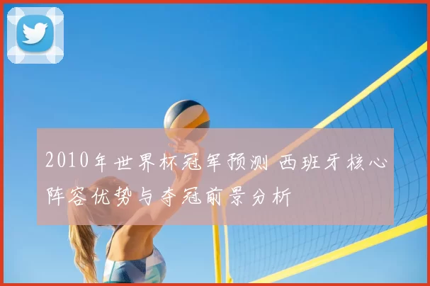 2010年世界杯冠军预测 西班牙核心阵容优势与夺冠前景分析