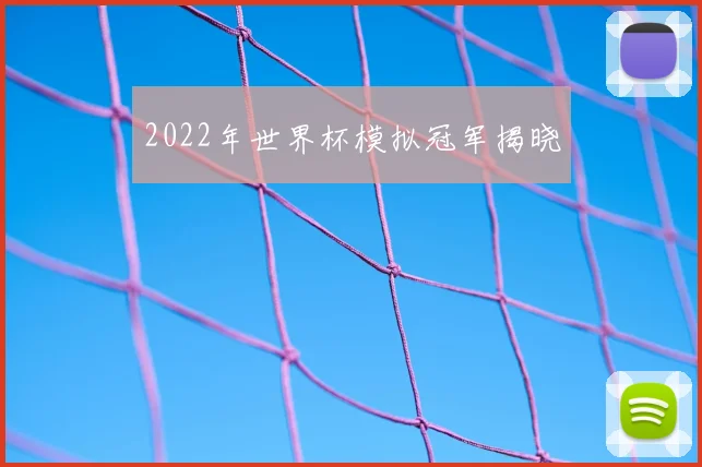 2022年世界杯模拟冠军揭晓